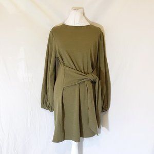 NWOT Plus-Size Army Green Long-Sleeve Sweater Dress